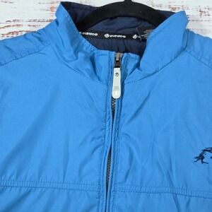 Sunice Weather Windbreaker Men XL Blue Excellent Short Sleeve 1/4 Zip Pullover